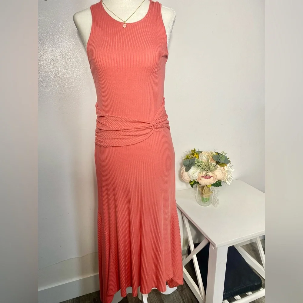 Anthropologie Raspberry Ribbed Kingsolver Sleeveless Dress  Size Small - Picture 2 of 12